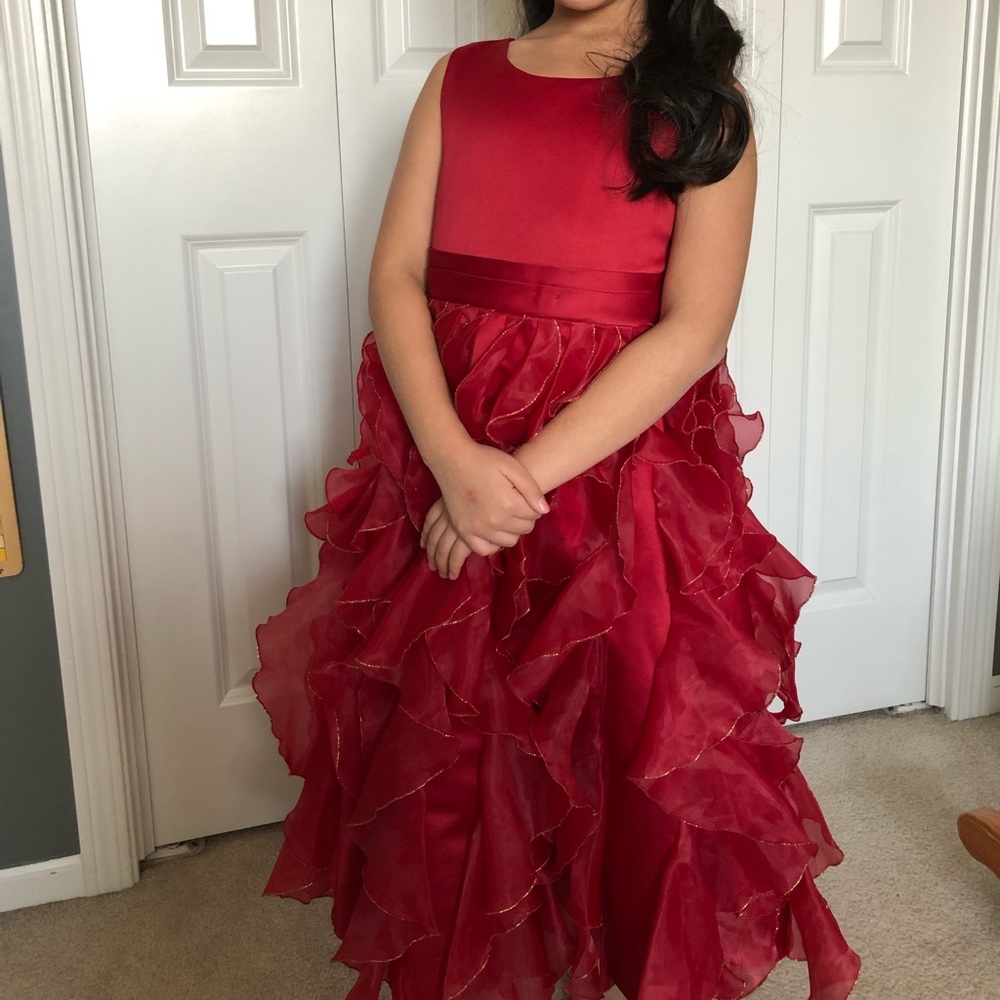 Girls red formal dress